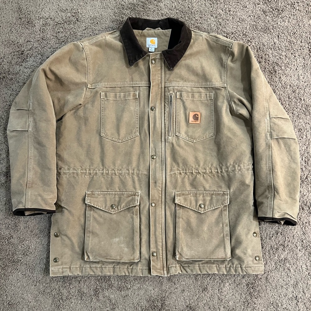 Carhartt Men’s Brown Duck Canyon Sandstone Chore Coat Men’s Size XL 101683 903